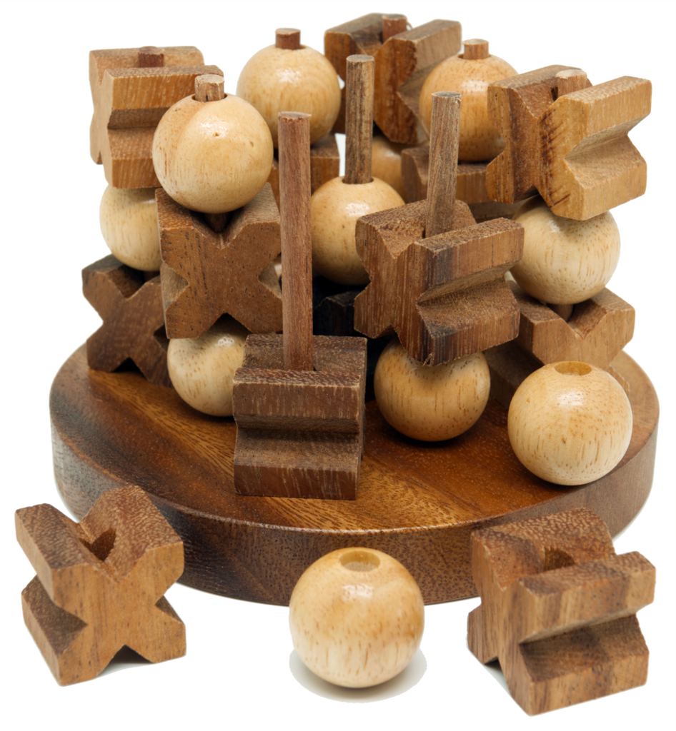 Large 3D Tic Tac Toe  - Strategy Wooden Game