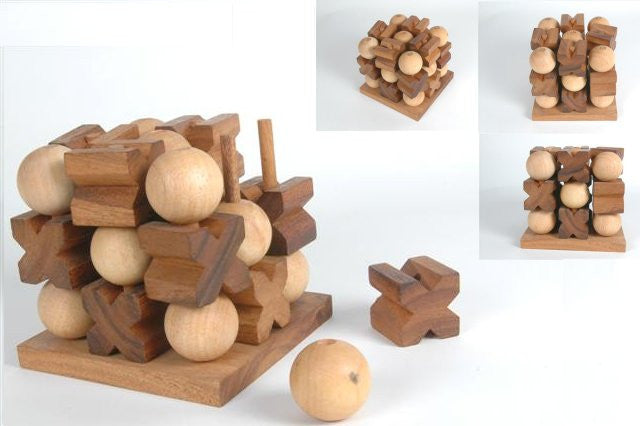 Large 3D Tic Tac Toe  - Strategy Wooden Game